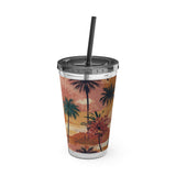 Summer Design 05 on Sunsplash Tumbler with Straw, 16oz