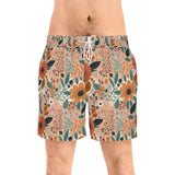 Summer Design 01 on Men's Floral Print Swim Shorts - Perfect for Summer Beach Days