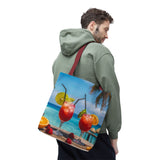 Summer Design 08 on Floral Tote Bag - Stylish Eco-Friendly Shopping Bag for Everyday Use