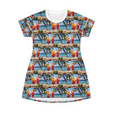 Summer Design 07 on Floral T-Shirt Dress – Boho Chic Style for Everyday Comfort