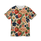 Summer Design 03 on Floral Unisex Cut & Sew Tee - Vibrant Garden Design for Everyday Wear