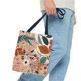 Summer Design 01 on Floral Tote Bag - Stylish Eco-Friendly Shopping Bag for Everyday Use