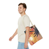 Summer Design 06 on Floral Tote Bag - Stylish Eco-Friendly Shopping Bag for Everyday Use