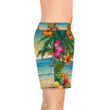 Summer Design 12 on Men's Floral Print Swim Shorts - Perfect for Summer Beach Days