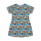 Summer Design 08 on Floral T-Shirt Dress – Boho Chic Style for Everyday Comfort