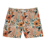 Summer Design 01 on Men's Floral Print Swim Shorts - Perfect for Summer Beach Days