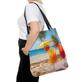 Summer Design 09 on Floral Tote Bag - Stylish Eco-Friendly Shopping Bag for Everyday Use