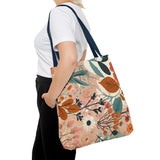 Summer Design 01 on Floral Tote Bag - Stylish Eco-Friendly Shopping Bag for Everyday Use