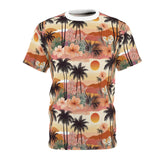 Summer Design 04 on Floral Unisex Cut & Sew Tee - Vibrant Garden Design for Everyday Wear