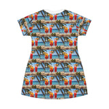 Summer Design 07 on Floral T-Shirt Dress – Boho Chic Style for Everyday Comfort