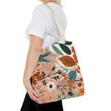 Summer Design 01 on Floral Tote Bag - Stylish Eco-Friendly Shopping Bag for Everyday Use