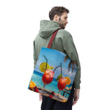 Summer Design 08 on Floral Tote Bag - Stylish Eco-Friendly Shopping Bag for Everyday Use
