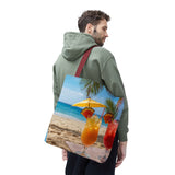 Summer Design 09 on Floral Tote Bag - Stylish Eco-Friendly Shopping Bag for Everyday Use