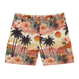 Summer Design 04 on Men's Floral Print Swim Shorts - Perfect for Summer Beach Days