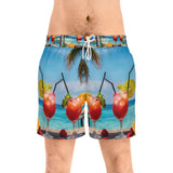 Summer Design 08 on Men's Floral Print Swim Shorts - Perfect for Summer Beach Days