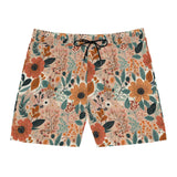 Summer Design 01 on Men's Floral Print Swim Shorts - Perfect for Summer Beach Days