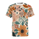 Summer Design 01 on Floral Unisex Cut & Sew Tee - Vibrant Nature Inspired Design for All Occasions