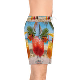 Summer Design 09 on Men's Floral Print Swim Shorts - Perfect for Summer Beach Days