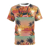Summer Design 06 on Floral Unisex Cut & Sew Tee - Vibrant Garden Design for Everyday Wear