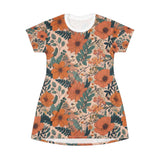 Summer Design 02 on Floral T-Shirt Dress – Boho Chic Style for Everyday Comfort