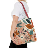 Summer Design 01 on Floral Tote Bag - Stylish Eco-Friendly Shopping Bag for Everyday Use