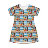 Summer Design 09 on Floral T-Shirt Dress – Boho Chic Style for Everyday Comfort