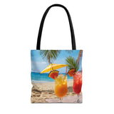 Summer Design 09 on Floral Tote Bag - Stylish Eco-Friendly Shopping Bag for Everyday Use