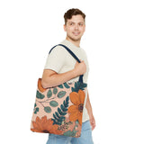 Summer Design 02 on Floral Tote Bag - Stylish Eco-Friendly Shopping Bag for Everyday Use