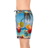 Summer Design 08 on Men's Floral Print Swim Shorts - Perfect for Summer Beach Days