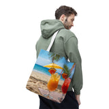 Summer Design 09 on Floral Tote Bag - Stylish Eco-Friendly Shopping Bag for Everyday Use