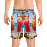 Summer Design 07 on Men's Floral Print Swim Shorts - Perfect for Summer Beach Days