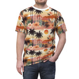 Summer Design 04 on Floral Unisex Cut & Sew Tee - Vibrant Garden Design for Everyday Wear