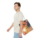 Summer Design 06 on Floral Tote Bag - Stylish Eco-Friendly Shopping Bag for Everyday Use
