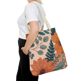 Summer Design 02 on Floral Tote Bag - Stylish Eco-Friendly Shopping Bag for Everyday Use