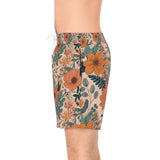 Summer Design 02 on Men's Floral Print Swim Shorts - Perfect for Summer Beach Days