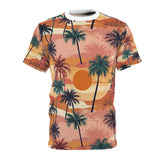 Summer Design 05 on Floral Unisex Cut & Sew Tee - Vibrant Garden Design for Everyday Wear