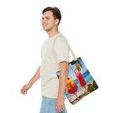 Summer Design 07 on Floral Tote Bag - Stylish Eco-Friendly Shopping Bag for Everyday Use