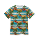 Summer Design 10 on Floral Unisex Cut & Sew Tee - Vibrant Garden Design for Everyday Wear
