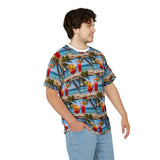 Summer Design 07 on Floral Unisex Cut & Sew Tee - Vibrant Garden Design for Everyday Wear