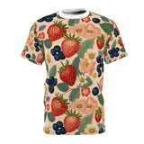 Summer Design 03 on Floral Unisex Cut & Sew Tee - Vibrant Garden Design for Everyday Wear