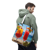 Summer Design 07 on Floral Tote Bag - Stylish Eco-Friendly Shopping Bag for Everyday Use