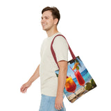 Summer Design 07 on Floral Tote Bag - Stylish Eco-Friendly Shopping Bag for Everyday Use