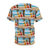 Summer Design 09 on Floral Unisex Cut & Sew Tee - Vibrant Garden Design for Everyday Wear