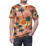 Summer Design 05 on Floral Unisex Cut & Sew Tee - Vibrant Garden Design for Everyday Wear