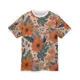 Summer Design 02 on Floral Unisex Cut & Sew Tee - Vibrant Garden Design for Everyday Wear