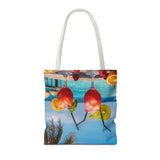 Summer Design 08 on Floral Tote Bag - Stylish Eco-Friendly Shopping Bag for Everyday Use