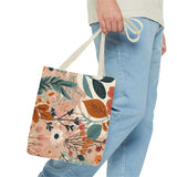 Summer Design 01 on Floral Tote Bag - Stylish Eco-Friendly Shopping Bag for Everyday Use