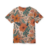 Summer Design 02 on Floral Unisex Cut & Sew Tee - Vibrant Garden Design for Everyday Wear