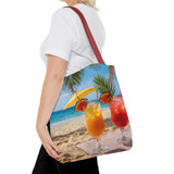 Summer Design 09 on Floral Tote Bag - Stylish Eco-Friendly Shopping Bag for Everyday Use
