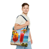 Summer Design 07 on Floral Tote Bag - Stylish Eco-Friendly Shopping Bag for Everyday Use